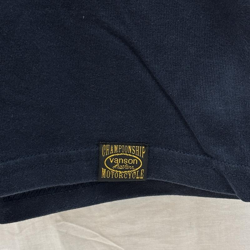 ヴァンソン VANSON Tシャツ 半袖 LOWBLOW KNUCKLE ローブローナックル ロゴ プリント 刺繍 クルーネック Tシャツ XXL 紺 / ネイビー / navy メンズ USED 古着 中古 50166186