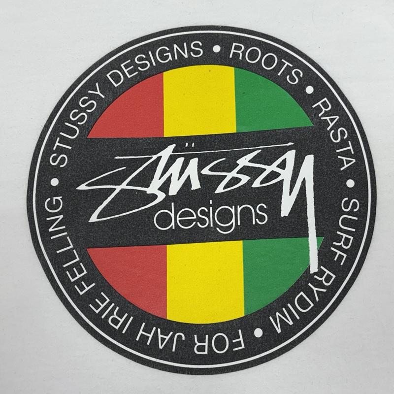 ステューシー STUSSY Tシャツ 半袖 ラスタカラー ストックロゴ クルーネック 半袖 Tシャツ L 白 / ホワイト / white メンズ USED 古着 中古 50166187