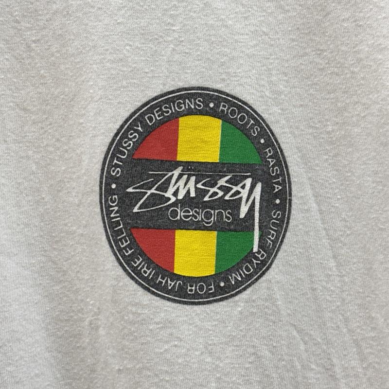ステューシー STUSSY Tシャツ 半袖 ラスタカラー ストックロゴ クルーネック 半袖 Tシャツ L 白 / ホワイト / white メンズ USED 古着 中古 50166187