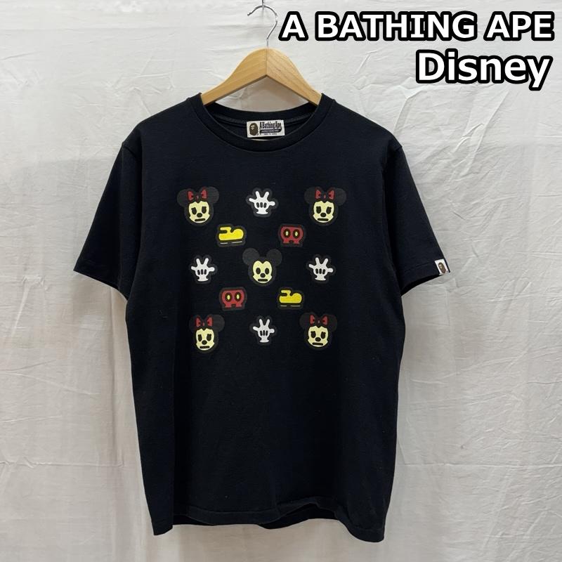 アベイシングエイプ A BATHING APE Tシャツ 半袖 MILO マイロ Disney ディズニー D24 コラボ クルーネック Tシャツ M 黒 / ブラック / black メンズ USED 古着 中古 50166189
