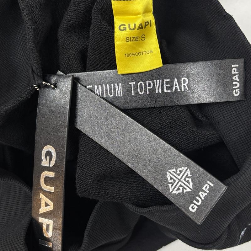 古着 USED パーカー 長袖 GUAPI グアピ ロゴ ラインストーン フーディ プルオーバー スウェット パーカー S 黒 / ブラック / black メンズ USED 古着 中古 50166200