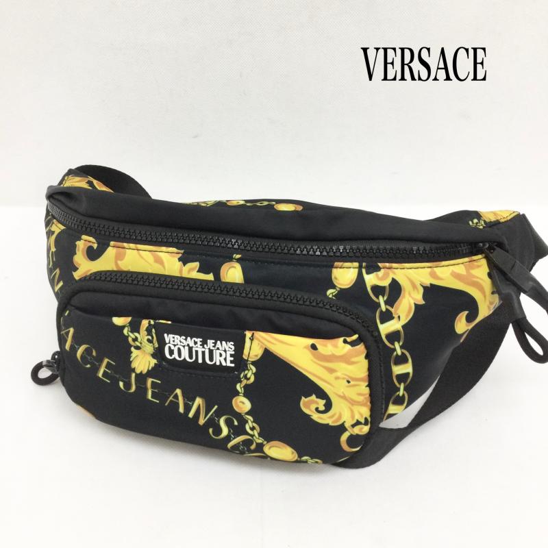 ヴェルサーチジーンズクチュール VERSACE JEANS COUTURE ウエストバッグ ウエストバッグ ヴェルサーチェ VERSACE JEANS COUTURE ボディバッグ　ウェストバッグ - 総柄 黒 / ブラック / black X 金 / ゴールド / gold color メンズ USED 古着 中古 50166207