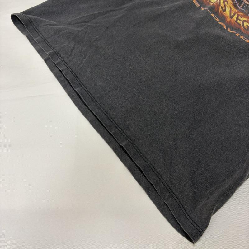 ハーレーダビッドソン Harley-Davidson Tシャツ 半袖 LAS VEGAS NEVADA プリント半袖Tシャツ イーグル flame 00年 00s L ロゴ、文字 X プリント ダークグレー / ダークグレー / メンズ USED 古着 中古 50166212