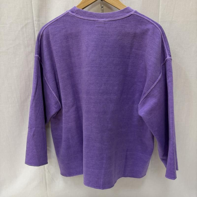 タウンクラフト TOWNCRAFT トレーナー 七分袖 起毛トレーナー ボックスシルエット クルーネック L 無地 紫 / パープル / purple メンズ USED 古着 中古 50166213