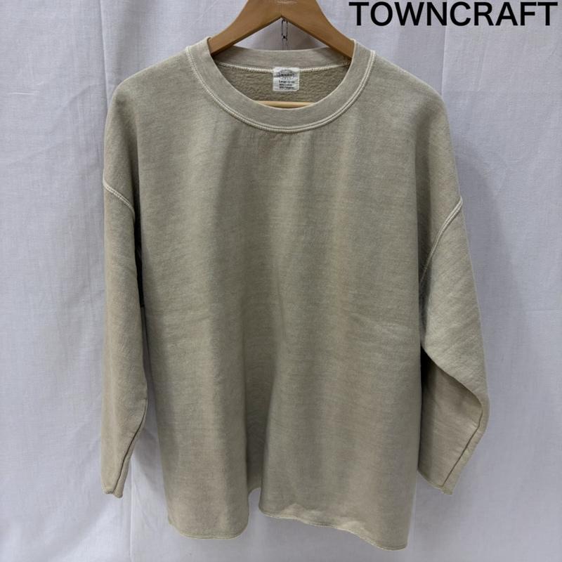 タウンクラフト TOWNCRAFT トレーナー 七分袖 起毛七分袖トレーナー ボックスシルエット クルーネック L 無地 ベージュ / ベージュ / beige メンズ USED 古着 中古 50166214