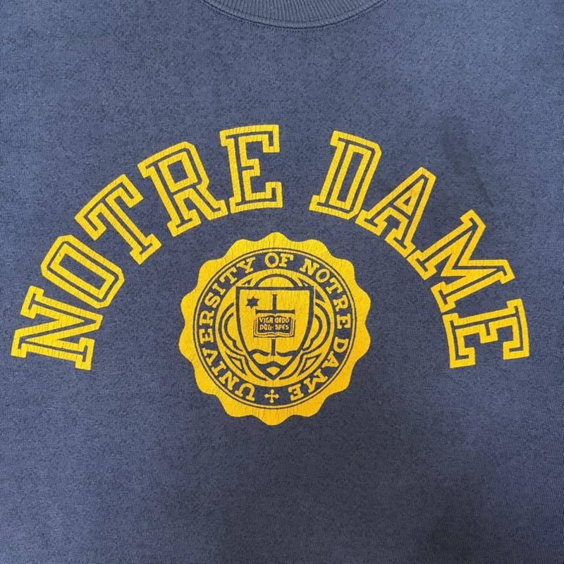 チャンピオン Champion トレーナー 長袖 ヴィンテージスウェット 青刺繍タグ カレッジロゴプリント 83s-85s 80年代 NOTREDAME XL ロゴ、文字 紺 / ネイビー / navy メンズ USED 古着 中古 50166215