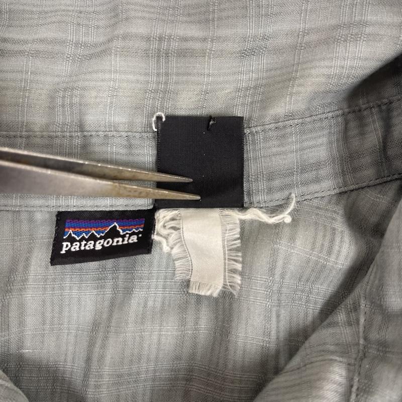 パタゴニア patagonia シャツ、ブラウス 長袖 90s 00s チェック ストライプ柄 長袖 カジュアル シャツ 水色 / ライトブルー / レディース USED 古着 中古 50166220