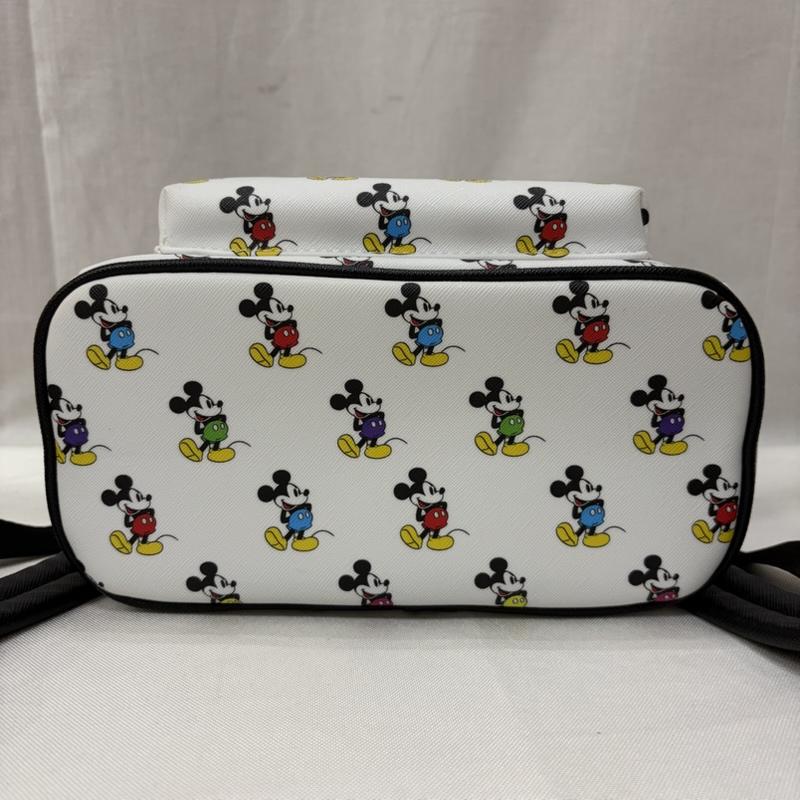 ディズニー Disney リュックサック、デイパック リュックサック、デイバッグ LOUNGEFLY ラウンジフライ ミッキー ミニリュック - キャラクター X 総柄 白 / ホワイト / white X 黒 / ブラック / black レディース USED 古着 中古 50166231