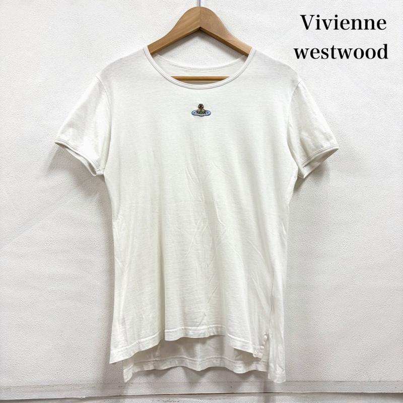 ヴィヴィアンウエストウッド Vivienne Westwood Tシャツ 半袖 半袖 ORB オーブ 刺繍 クルーネック Tシャツ - ワンポイント X ロゴ、文字 X 刺繍 白 / ホワイト / white レディース USED 古着 中古 50166236