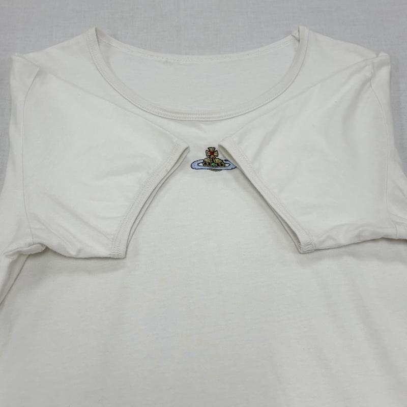 ヴィヴィアンウエストウッド Vivienne Westwood Tシャツ 半袖 半袖 ORB オーブ 刺繍 クルーネック Tシャツ - ワンポイント X ロゴ、文字 X 刺繍 白 / ホワイト / white レディース USED 古着 中古 50166236