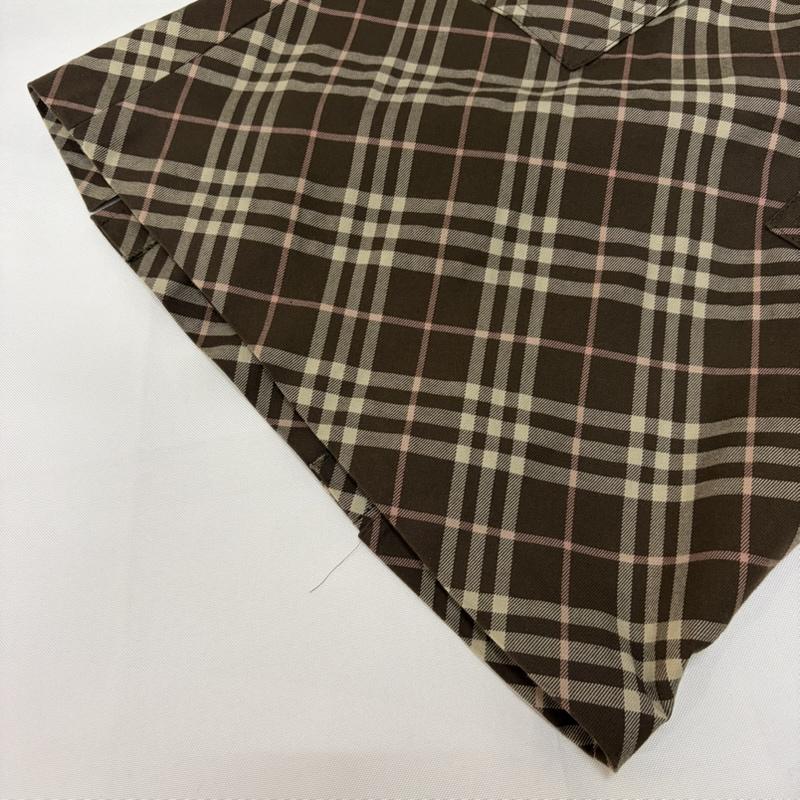 バーバリーロンドン Burberry London スカート ミニスカート BULE LABEL チェックミニタイトスカート スリット ボタン ポケット ストレッチ生地 38 チェック 茶 / ブラウン / brown レディース USED 古着 中古 50166237