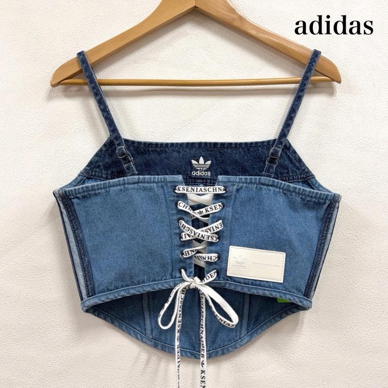 アディダス adidas キャミソール キャミソール KSENIASCHNAIDER クセニア デニム ビスチェ コルセット ロゴ 刺繍 レースアップ キャミソール 38 US8 38 ロゴ、文字 X 刺繍 インディゴ / インディゴ / Indigo X 水色 / ライトブルー / レディース USED 古着 中古 50166238