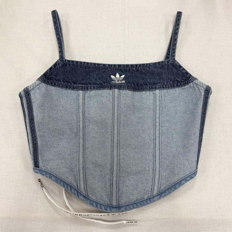 アディダス adidas キャミソール キャミソール KSENIASCHNAIDER クセニア デニム ビスチェ コルセット ロゴ 刺繍 レースアップ キャミソール 38 US8 38 ロゴ、文字 X 刺繍 インディゴ / インディゴ / Indigo X 水色 / ライトブルー / レディース USED 古着 中古 50166238