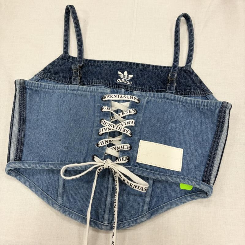 アディダス adidas キャミソール キャミソール KSENIASCHNAIDER クセニア デニム ビスチェ コルセット ロゴ 刺繍 レースアップ キャミソール 38 US8 38 ロゴ、文字 X 刺繍 インディゴ / インディゴ / Indigo X 水色 / ライトブルー / レディース USED 古着 中古 50166238