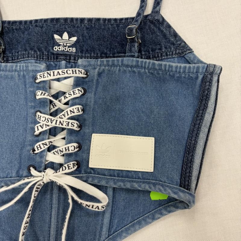アディダス adidas キャミソール キャミソール KSENIASCHNAIDER クセニア デニム ビスチェ コルセット ロゴ 刺繍 レースアップ キャミソール 38 US8 38 ロゴ、文字 X 刺繍 インディゴ / インディゴ / Indigo X 水色 / ライトブルー / レディース USED 古着 中古 50166238