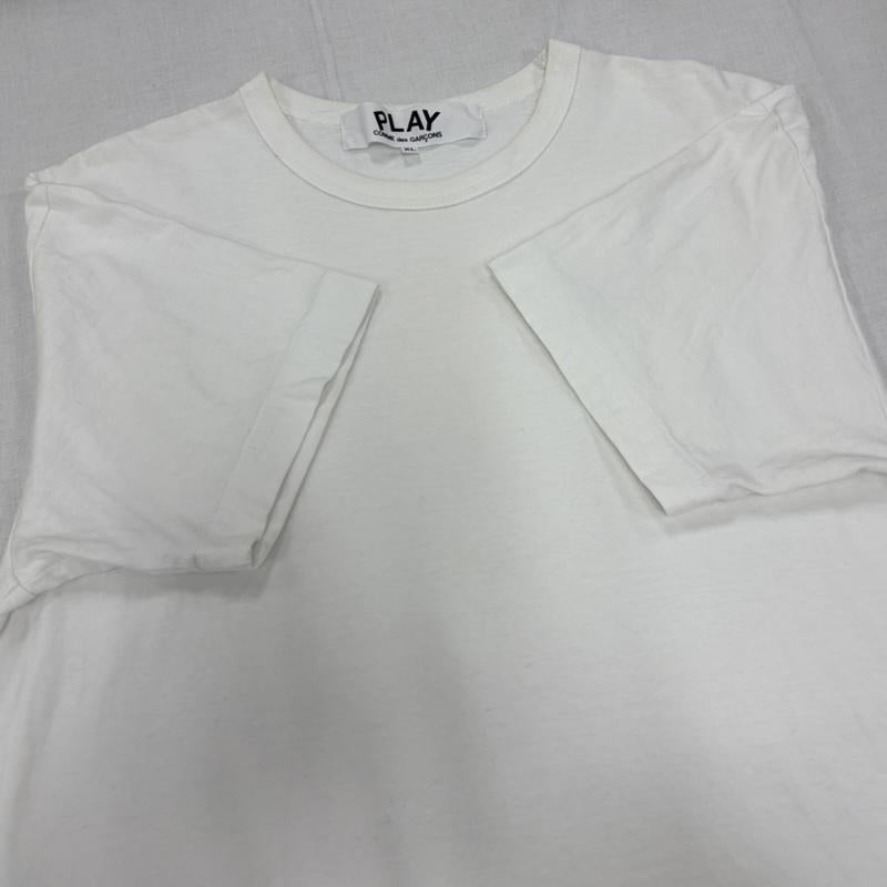 コムデギャルソン COMME des GARCONS Tシャツ 半袖 PLAY プレイ ハート 半袖 Tシャツ ロゴ 刺繍 ワッペン パッチ XL ワンポイント X ロゴ、文字 X 刺繍 白 / ホワイト / white X 赤 / レッド / red メンズ USED 古着 中古 50166241
