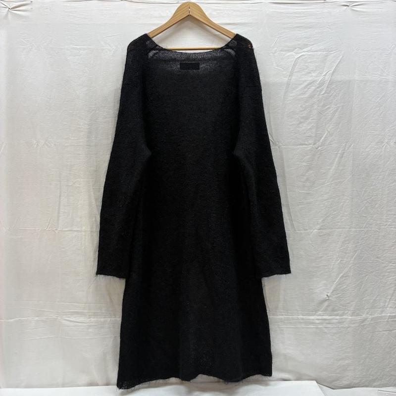 ヨウジヤマモト Yohji Yamamoto ニット、セーター 長袖 Y s モヘア ナイロン ウール Vネック ワンポイント レザー センター スリット ロング セーター MN-K50-186 3 メンズ USED 古着 中古 50166242