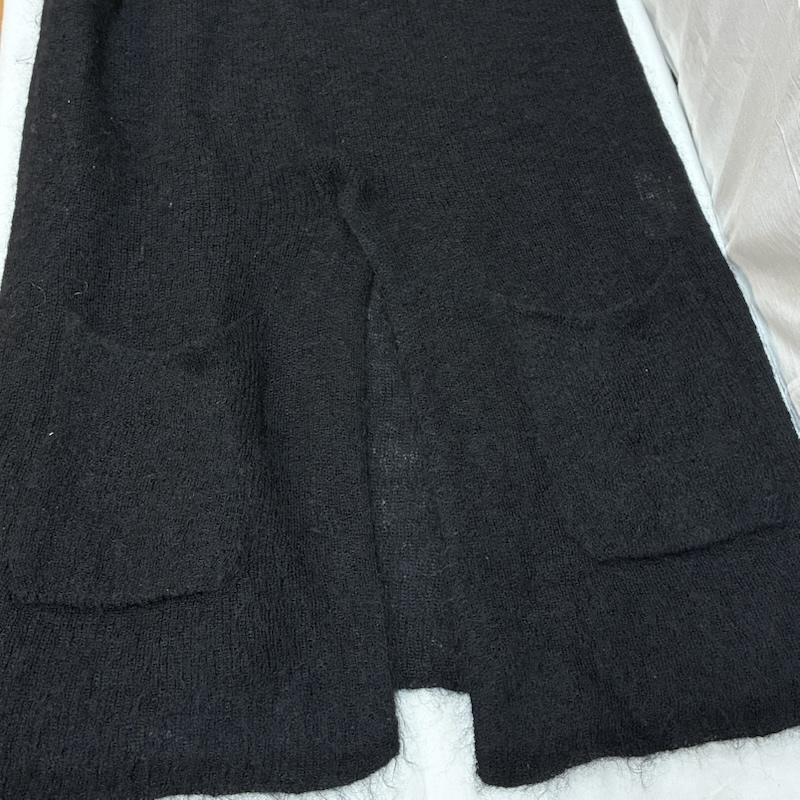 ヨウジヤマモト Yohji Yamamoto ニット、セーター 長袖 Y s モヘア ナイロン ウール Vネック ワンポイント レザー センター スリット ロング セーター MN-K50-186 3 メンズ USED 古着 中古 50166242