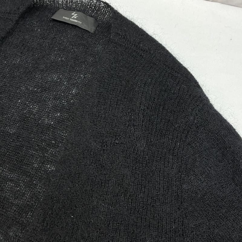 ヨウジヤマモト Yohji Yamamoto ニット、セーター 長袖 Y s モヘア ナイロン ウール Vネック ワンポイント レザー センター スリット ロング セーター MN-K50-186 3 メンズ USED 古着 中古 50166242