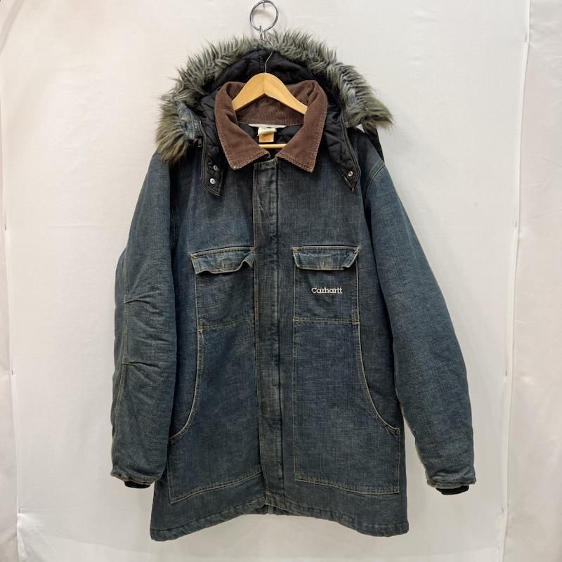 カーハート Carhartt ジャケット、上着 ジャンパー、ブルゾン フード付き デニム ワーク トラディショナル ジャケット XL メンズ USED 古着 中古 50166244