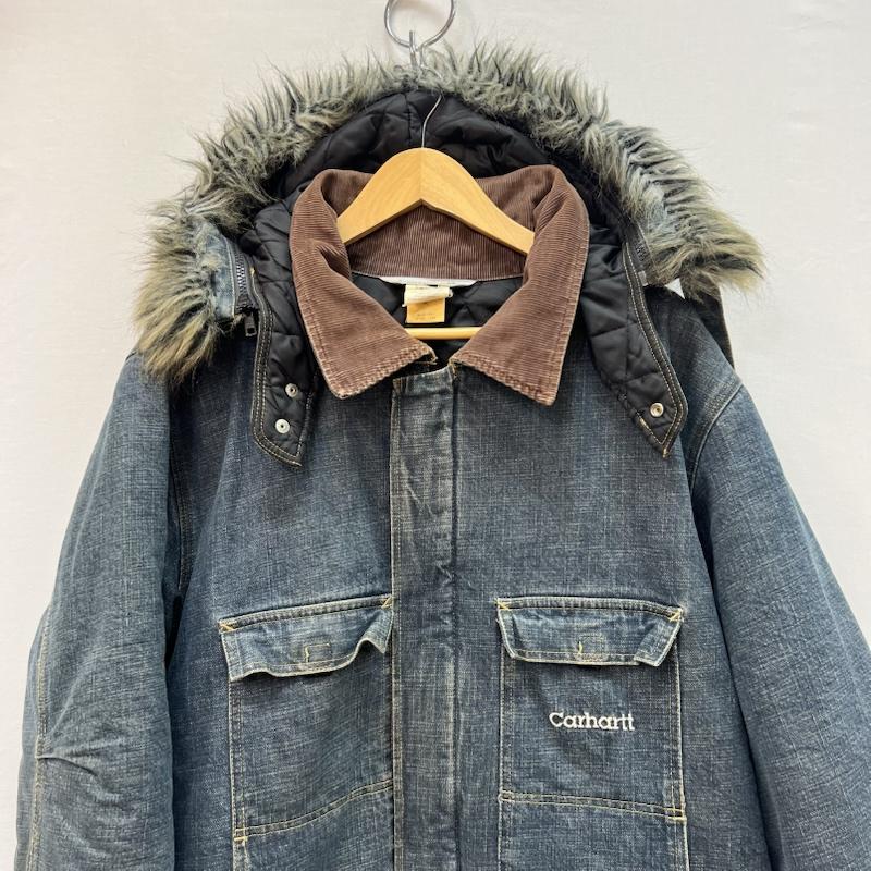 カーハート Carhartt ジャケット、上着 ジャンパー、ブルゾン フード付き デニム ワーク トラディショナル ジャケット XL メンズ USED 古着 中古 50166244