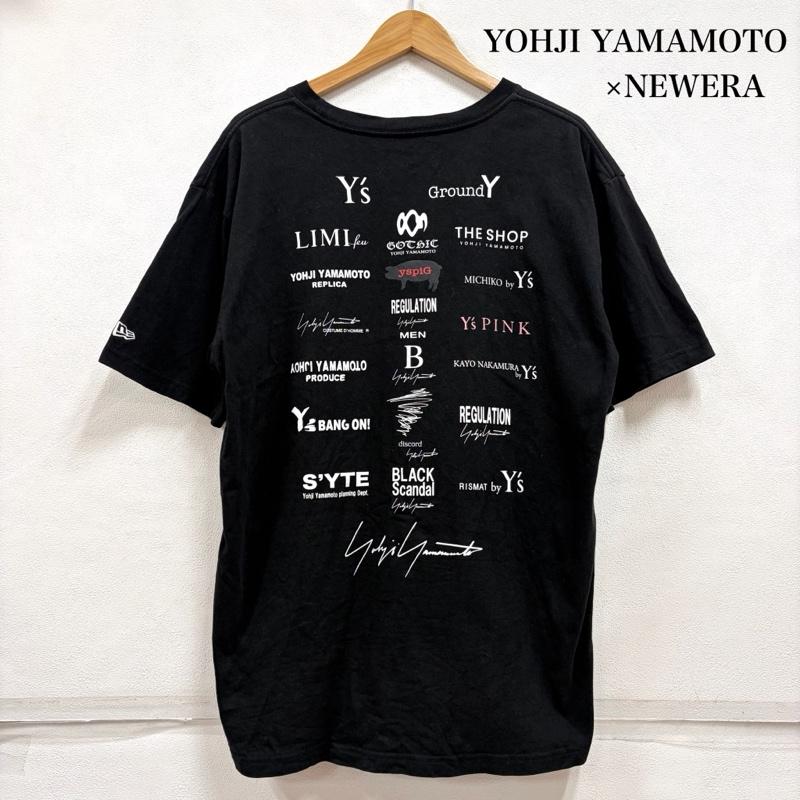 ヨウジヤマモト Yohji Yamamoto Tシャツ 半袖 100周年記念 NEW ERA ニューエラ コラボ 半袖 ロゴ 両面 プリント Tシャツ XXL ロゴ、文字 X プリント 黒 / ブラック / black X 白 / ホワイト / white メンズ USED 古着 中古 50166246