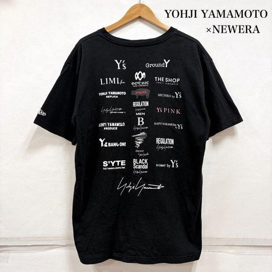 ヨウジヤマモト Yohji Yamamoto Tシャツ 半袖 100周年記念 NEW ERA ニューエラ コラボ 半袖 ロゴ 両面 プリント Tシャツ XXL ロゴ、文字 X プリント 黒 / ブラック / black X 白 / ホワイト / white メンズ USED 古着 中古 50166246