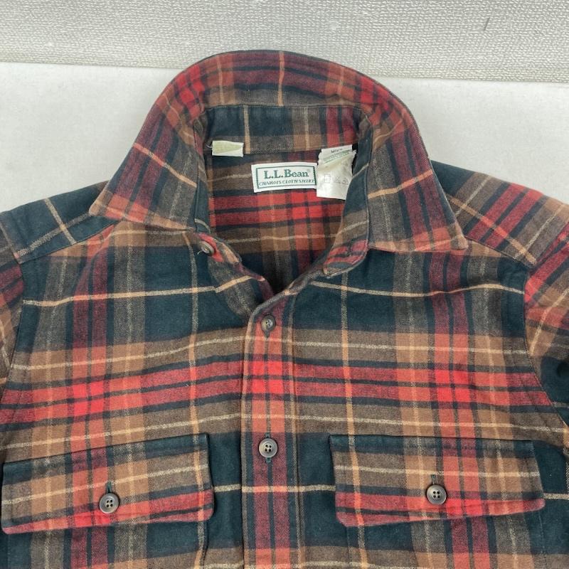 エルエルビーン L.L.Bean シャツ、ブラウス 長袖 USA製 80s 90s ヴィンテージ チェック柄 シャモア クロス シャツ S 赤 / レッド / red メンズ USED 古着 中古 50166249