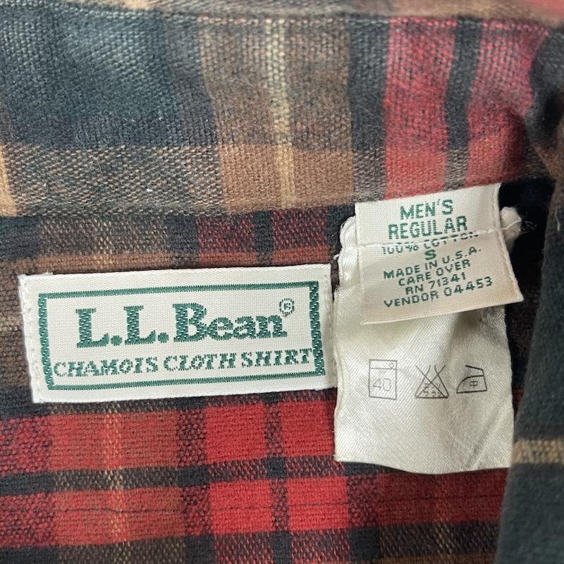 エルエルビーン L.L.Bean シャツ、ブラウス 長袖 USA製 80s 90s ヴィンテージ チェック柄 シャモア クロス シャツ S 赤 / レッド / red メンズ USED 古着 中古 50166249