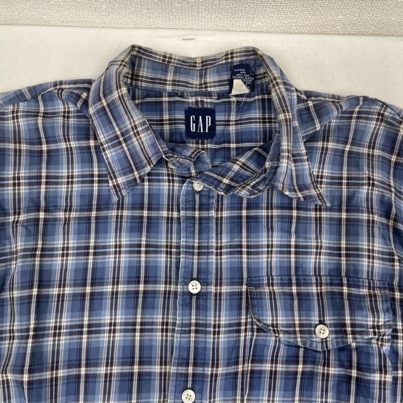 ギャップ GAP シャツ、ブラウス 半袖 80s 90s OLD GAP チェック柄 半袖 カジュアル シャツ M 青 / ブルー / blue メンズ USED 古着 中古 50166260