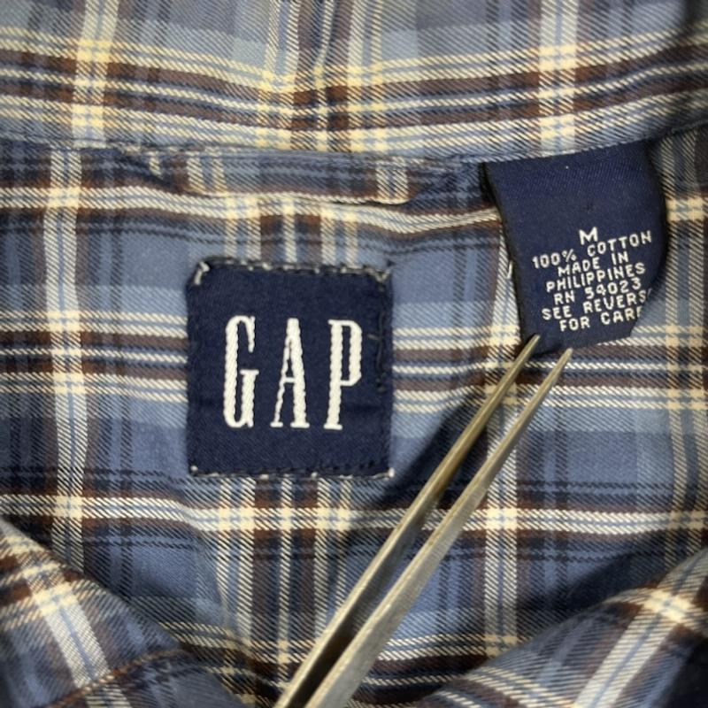 ギャップ GAP シャツ、ブラウス 半袖 80s 90s OLD GAP チェック柄 半袖 カジュアル シャツ M 青 / ブルー / blue メンズ USED 古着 中古 50166260