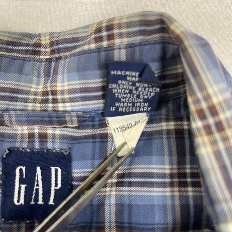 ギャップ GAP シャツ、ブラウス 半袖 80s 90s OLD GAP チェック柄 半袖 カジュアル シャツ M 青 / ブルー / blue メンズ USED 古着 中古 50166260