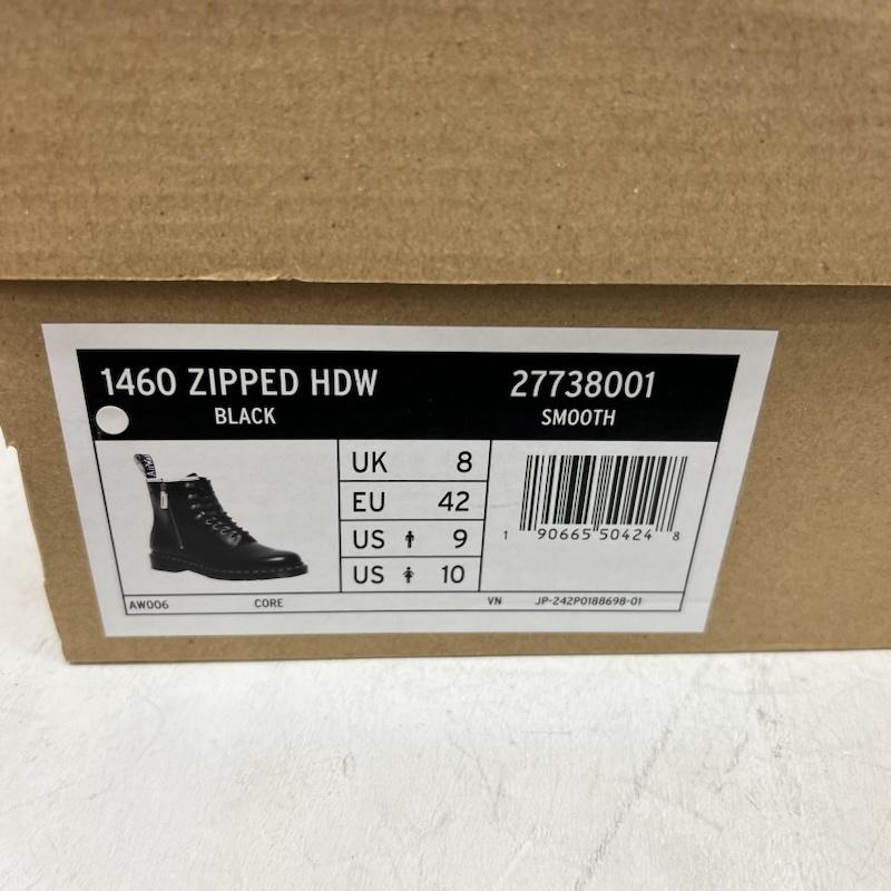 ドクターマーチン Dr.Martens ブーツ 一般 1460 ZIPPED HDW サイドジップ 8ホール ブーツ UK：8 黒 / ブラック / black メンズ USED 古着 中古 50166266
