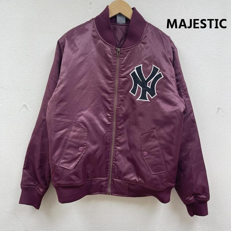 マジェスティック MAJESTIC ジャケット、上着 ジャンパー、ブルゾン MLB コラボ MA-1 ジャケット ジャンパー LL23-NYK-7F01 L えんじ / ワインレッド / dark red メンズ USED 古着 中古 50166272