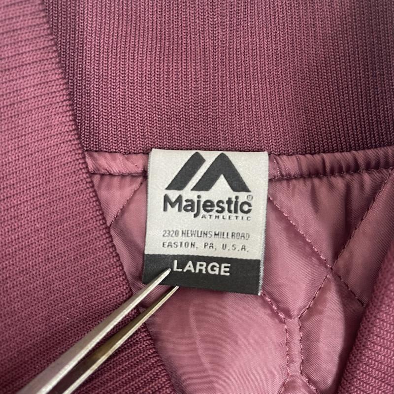 マジェスティック MAJESTIC ジャケット、上着 ジャンパー、ブルゾン MLB コラボ MA-1 ジャケット ジャンパー LL23-NYK-7F01 L えんじ / ワインレッド / dark red メンズ USED 古着 中古 50166272