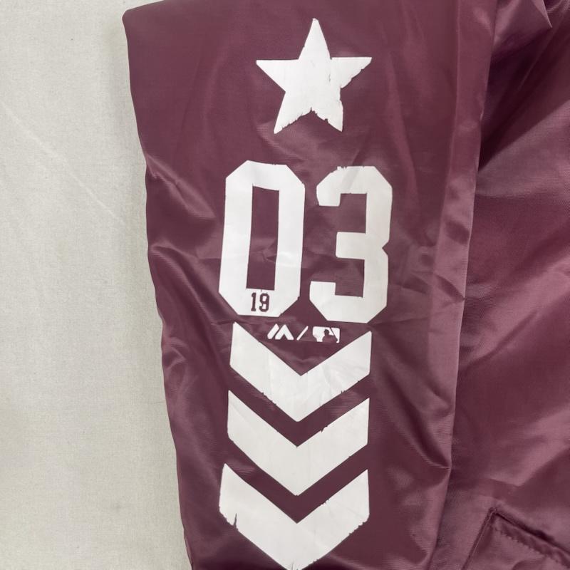 マジェスティック MAJESTIC ジャケット、上着 ジャンパー、ブルゾン MLB コラボ MA-1 ジャケット ジャンパー LL23-NYK-7F01 L えんじ / ワインレッド / dark red メンズ USED 古着 中古 50166272