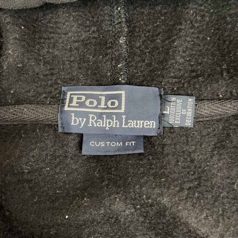 ポロラルフローレン POLO RALPH LAUREN パーカー 長袖 ビッグポニー ロゴ刺繍 裏起毛 ジップアップ パーカー L 黒 / ブラック / black メンズ USED 古着 中古 50166273