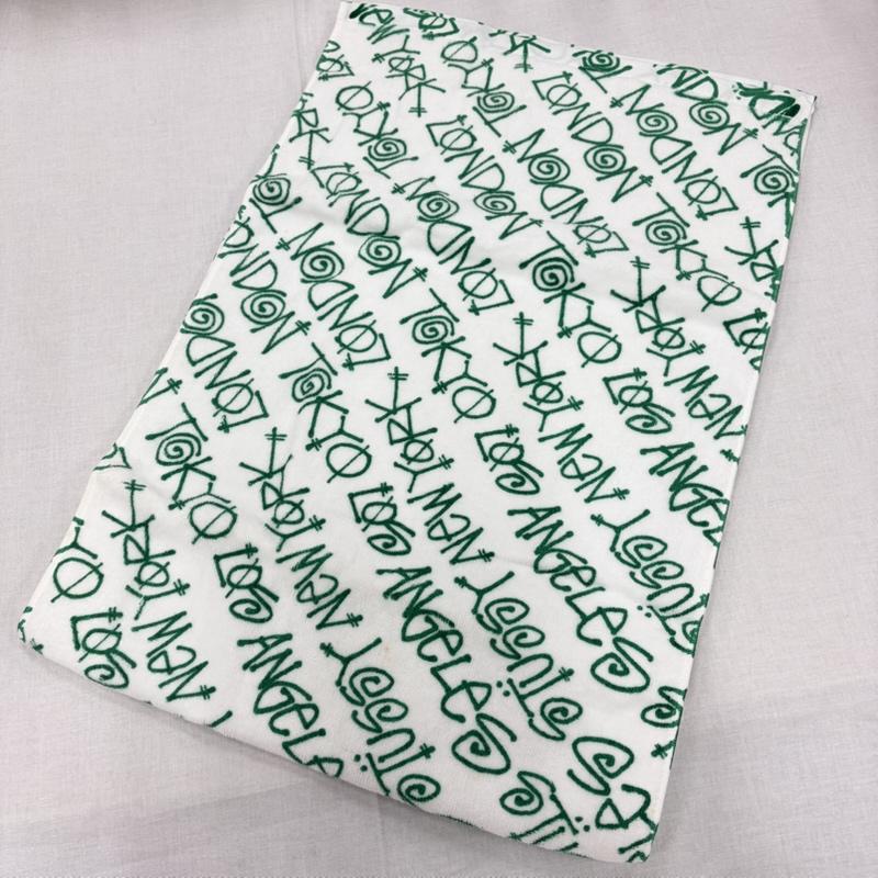 ステューシー STUSSY ファッション小物 ファッション小物 OLD オールド 総柄 ロゴ フェイスタオル 非売品 ノベルティ - ロゴ、文字 X プリント 白 / ホワイト / white X 緑 / グリーン / green メンズ USED 古着 中古 50166274