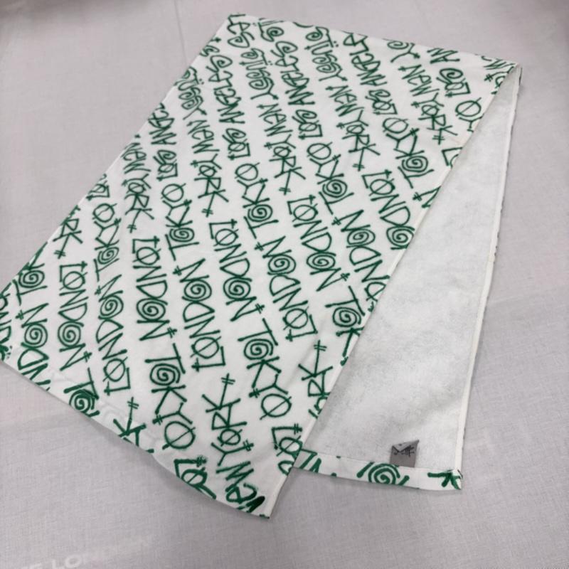 ステューシー STUSSY ファッション小物 ファッション小物 OLD オールド 総柄 ロゴ フェイスタオル 非売品 ノベルティ - ロゴ、文字 X プリント 白 / ホワイト / white X 緑 / グリーン / green メンズ USED 古着 中古 50166274