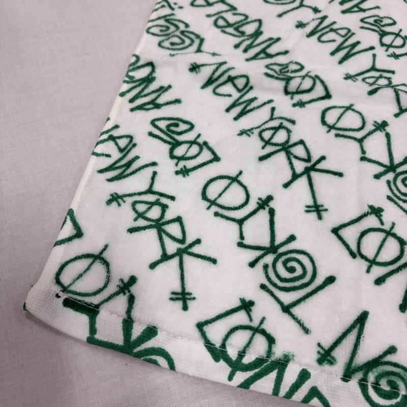 ステューシー STUSSY ファッション小物 ファッション小物 OLD オールド 総柄 ロゴ フェイスタオル 非売品 ノベルティ - ロゴ、文字 X プリント 白 / ホワイト / white X 緑 / グリーン / green メンズ USED 古着 中古 50166274