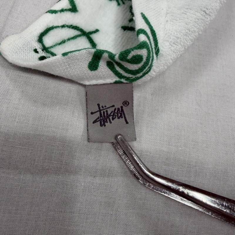 ステューシー STUSSY ファッション小物 ファッション小物 OLD オールド 総柄 ロゴ フェイスタオル 非売品 ノベルティ - ロゴ、文字 X プリント 白 / ホワイト / white X 緑 / グリーン / green メンズ USED 古着 中古 50166274