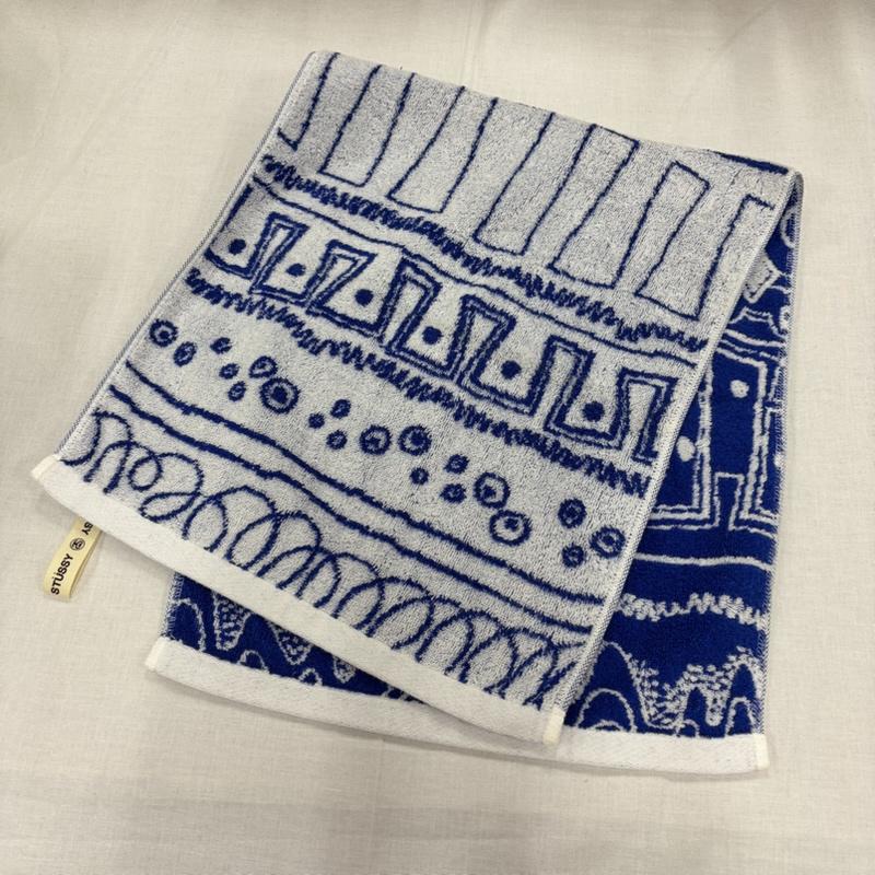 ステューシー STUSSY ファッション小物 ファッション小物 OLD オールド フェイスタオル - 総柄 白 / ホワイト / white X 青 / ブルー / blue メンズ USED 古着 中古 50166277