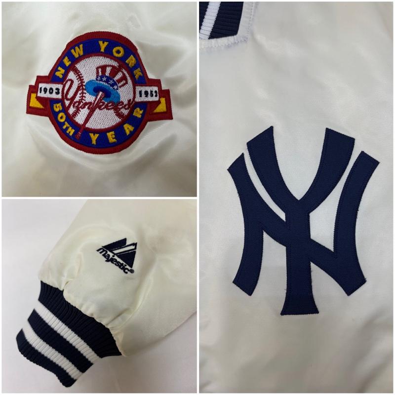 マジェスティック MAJESTIC ジャケット、上着 ジャンパー、ブルゾン COOPERSTOWN COLLECTION MBL スタジアムジャケット white M M ロゴ、文字 白 / ホワイト / white メンズ USED 古着 中古 50166285