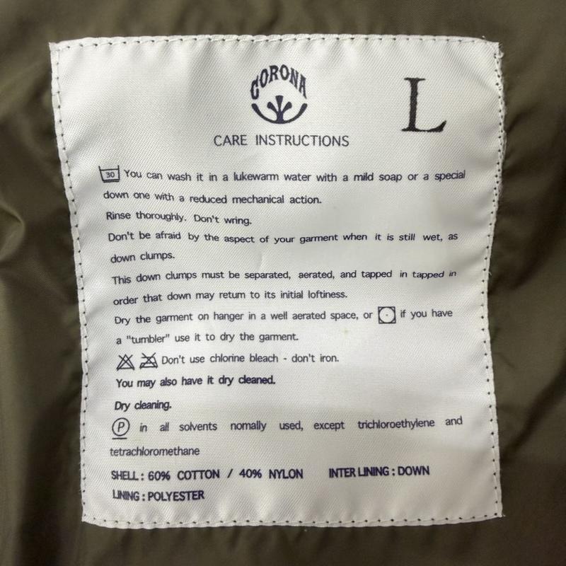 コロナ CORONA ジャケット、上着 ダウンジャケット ARCTIC PARKA khaki L L 無地 オリーブグリーン / オリーブグリーン / メンズ USED 古着 中古 50166286