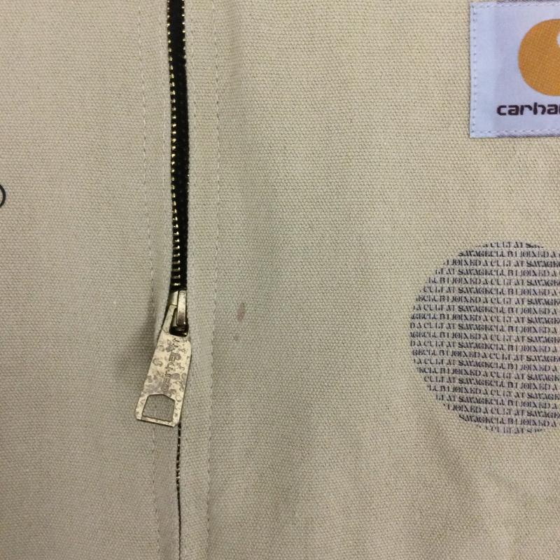 カーハート Carhartt ジャケット、上着 ジャンパー、ブルゾン carhartt SV DOT DETROIT JACKET L ロゴ、文字 ベージュ / ベージュ / beige メンズ USED 古着 中古 50166287