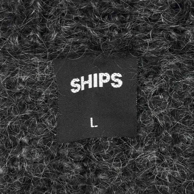 シップス SHIPS カーディガン 長袖 ローゲージ ニット カーディガン ロング丈 毛足長め ラグランスリーブ L メンズ USED 古着 中古 50166289