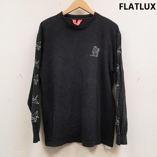 フラットラックス FLATLUX Tシャツ 長袖 折り鶴 折り紙 鶴 和柄 和モノ ピグメント加工 L/S TEE 長袖 Ｔシャツ 黒 / ブラック / black メンズ USED 古着 中古 50166292