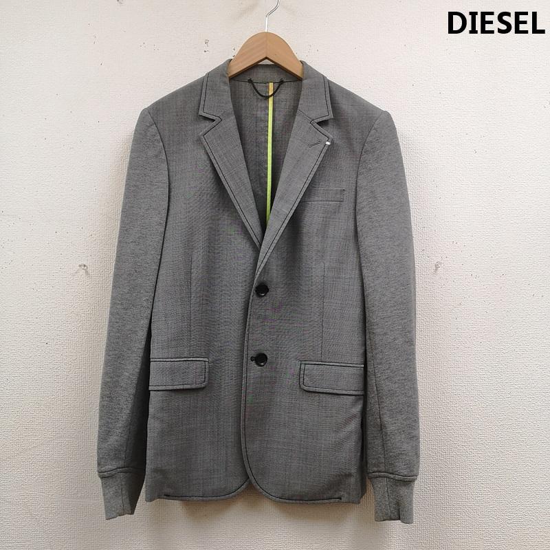 ディーゼル DIESEL ジャケット、上着 ジャケット、ブレザー 立体構築 アームスウェット 切り返し ステッチ サマーウール テーラード ジャケット 40 灰 / グレー / gray メンズ USED 古着 中古 50166293