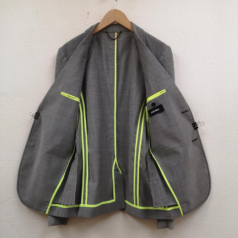 ディーゼル DIESEL ジャケット、上着 ジャケット、ブレザー 立体構築 アームスウェット 切り返し ステッチ サマーウール テーラード ジャケット 40 灰 / グレー / gray メンズ USED 古着 中古 50166293