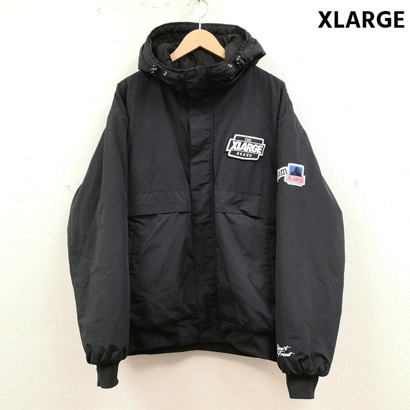 エクストララージ XLARGE ジャケット、上着 ジャンパー、ブルゾン ゴリラ ワッペン キルティング 中綿 ナイロン パファー ジャケット 101243021011 L 黒 / ブラック / black メンズ USED 古着 中古 50166295